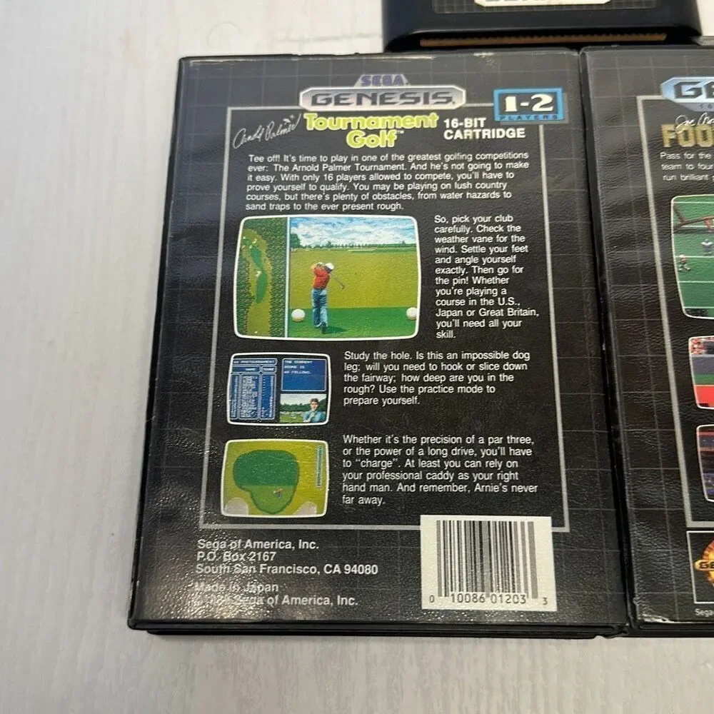 Sega Genesis NFL Football Joe Montana Arnold Palmer Tournament Golf Altered beas